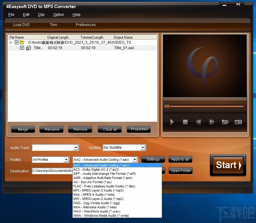 4Easysoft DVD to MP3 Converter,DVD转MP3,音频转换