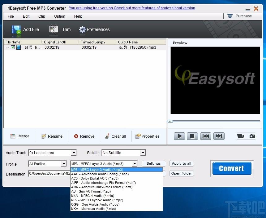 4Easysoft Free MP3 Converter下载,MP3音频格式转换器